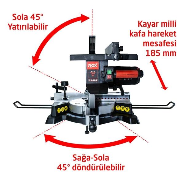 ROX 0289 Kızaklı Gönye Kesme Makinası 315 mm 1800 Watt (ROX0289)