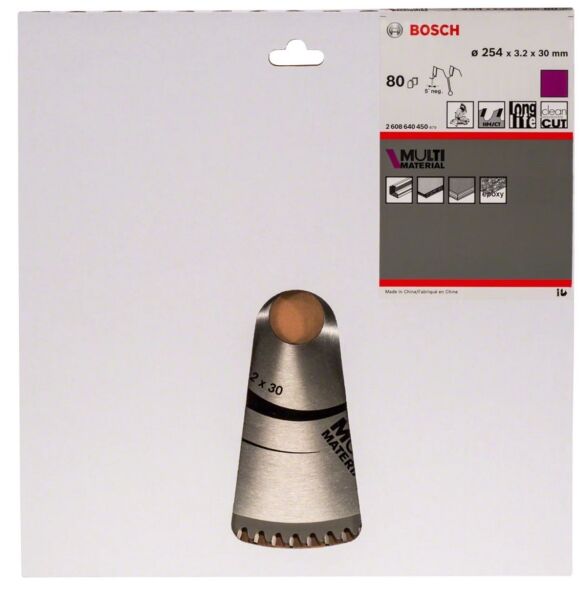 BOSCH 254x30x3,2 mm 80 Diş  PRO Multi Material Elmas Daire Testere- Aluminyum Kesime Uygun(2608640450)
