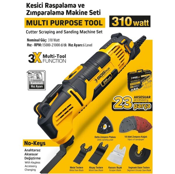 SGS 5255 Çok Amaçlı Raspa Makinası 310 Watt