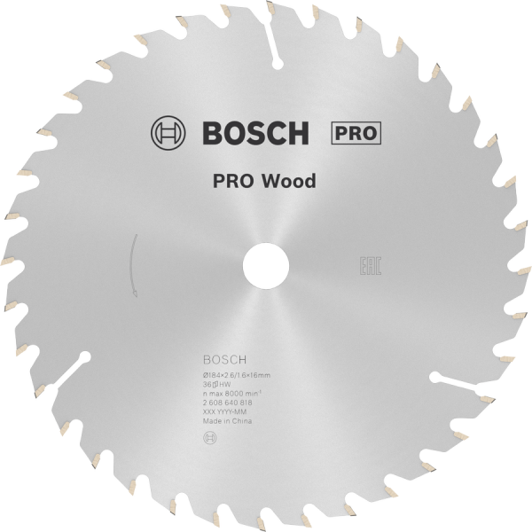 BOSCH Pro Wood 184 mm 36 Diş Ahşap Daire Testere Bıçağı