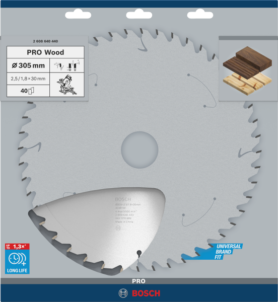 BOSCH Optiline Wood 305 mm 40 Diş Ahşap Daire Testere Bıçağı