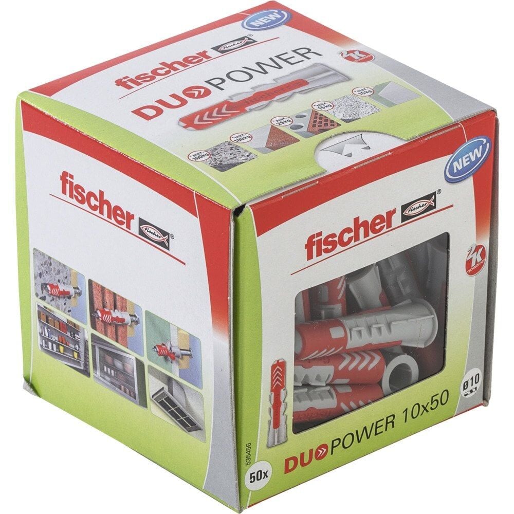 FISCHER Duopower 10x50 mm Plastik Dübel 50'li