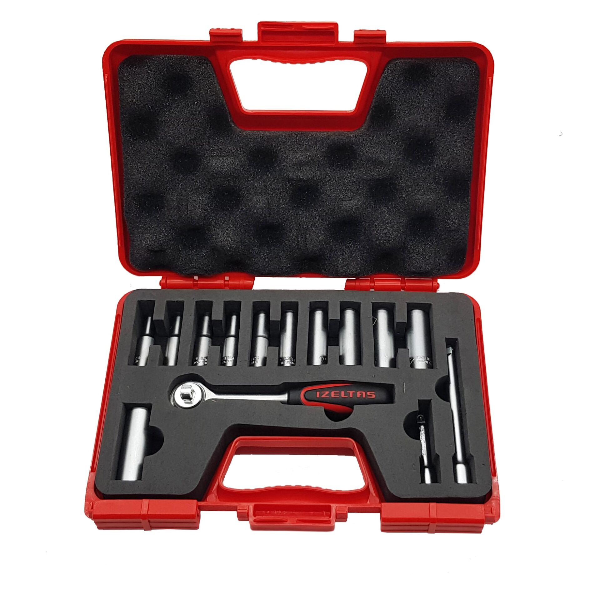İzeltaş- 1/4'' Derin Lokma Anahtar Takımı 14 Parça - 1107006014