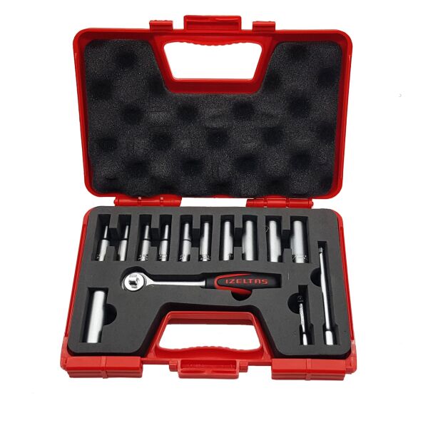 İzeltaş- 1/4'' Derin Lokma Anahtar Takımı 14 Parça