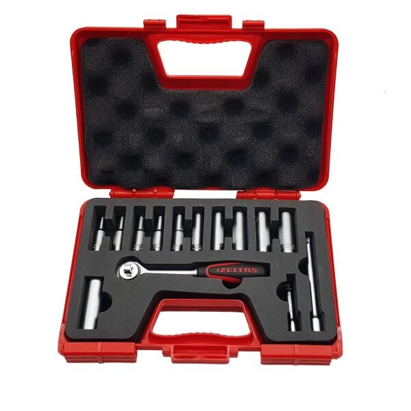 İzeltaş- 1/4'' Derin Lokma Anahtar Takımı 14 Parça - 1107006014