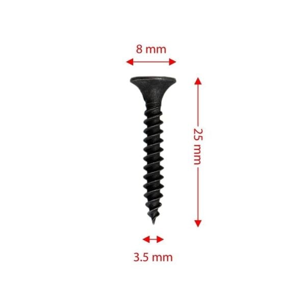 Rox 0342 Plastiğe Dizili Ahşap Şerit Vidası 3.5x25 mm Sivri Uçlu (1000 Adet)