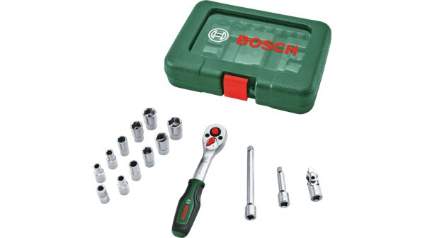 BOSCH 1/4'' Cırcır Lokma Takımı 15 Parça