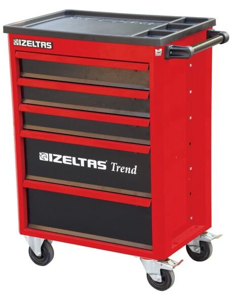 İzeltaş- Trend Serisi Takım Dolabı 5 Çekmeceli Kırmızı (Dolu - 93) - 8244005096