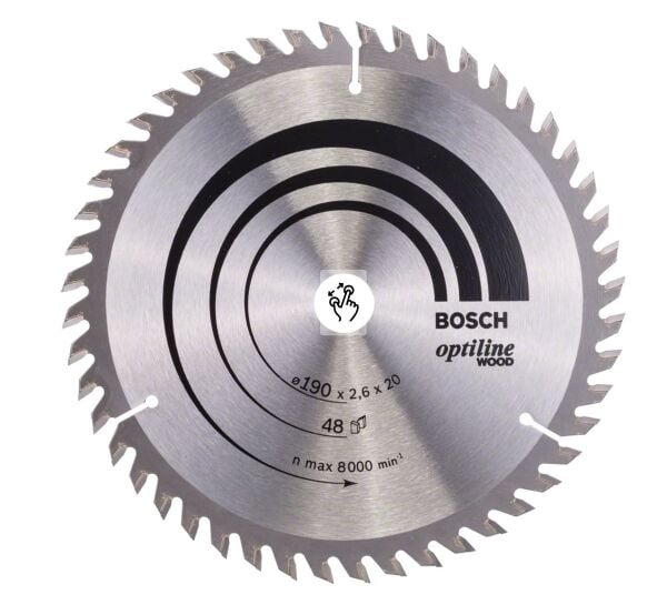 BOSCH Optiline Wood 190x20 mm 48 Diş Ahşap Daire Testere Bıçağı