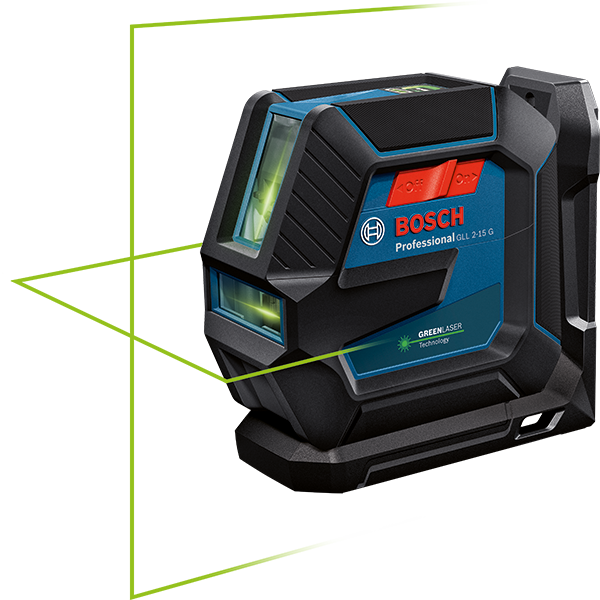 BOSCH GLL 2-15 G Çapraz Çizgili Yeşil Lazer Terazi Plastik Çantalı