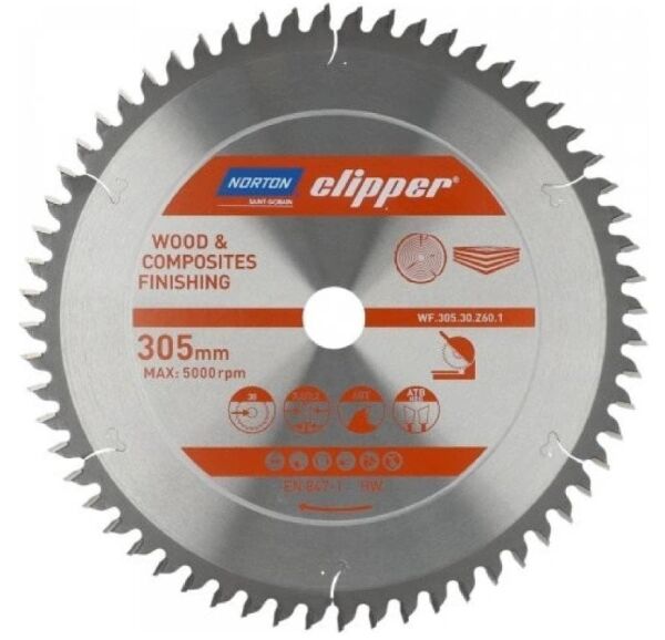 NORTON Clipper TCT Ağaç Elmas Testere 305x30 60 Diş