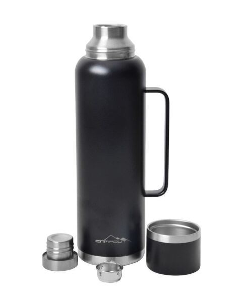 NURGAZ Campout Çift Katmanlı Termos Siyah 1500 ml (NG 164)
