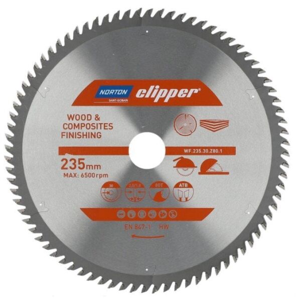 NORTON Clipper TCT Ağaç Elmas Testere 235x30 48 Diş