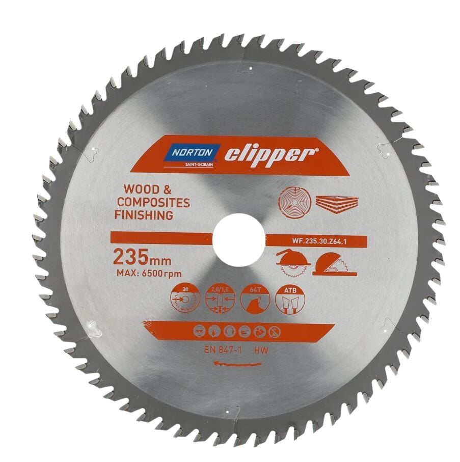 NORTON Clipper TCT Ağaç Elmas Testere 235x30 64 Diş