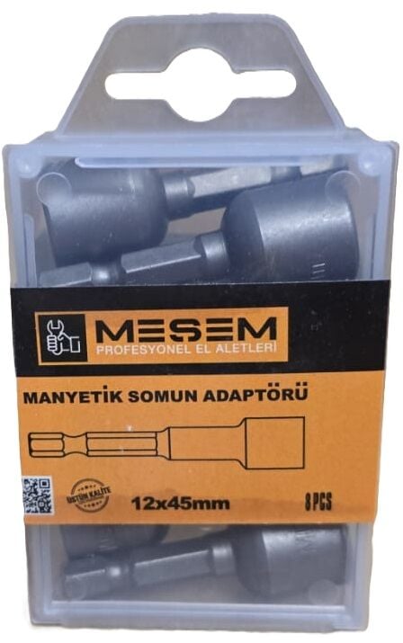 Meşem 3604- Manyetik Somun Adaptörü 12x45mm (8 Adet)
