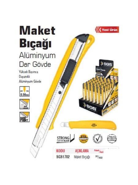 SGS 1782- Alüminyum Dar Gövde Maket Bıçağı