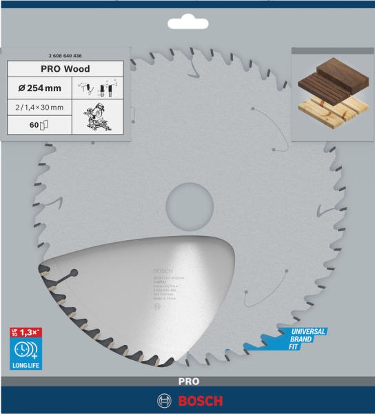 BOSCH Pro Wood 254 mm 60 Diş Ahşap Daire Testere Bıçağı