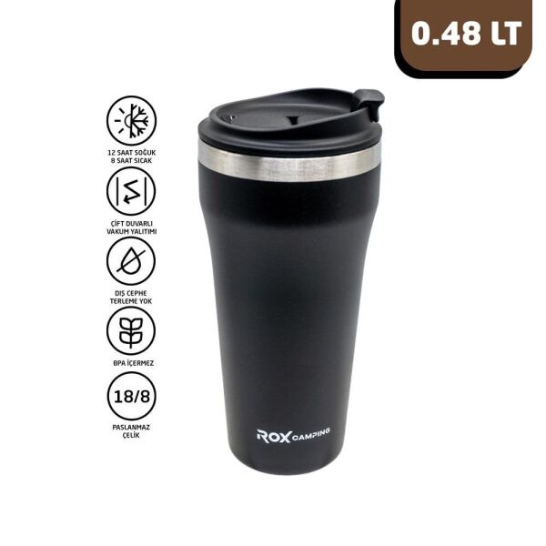 ROX Camping Termos 0.48 Litre - Siyah (153CAMP0190)