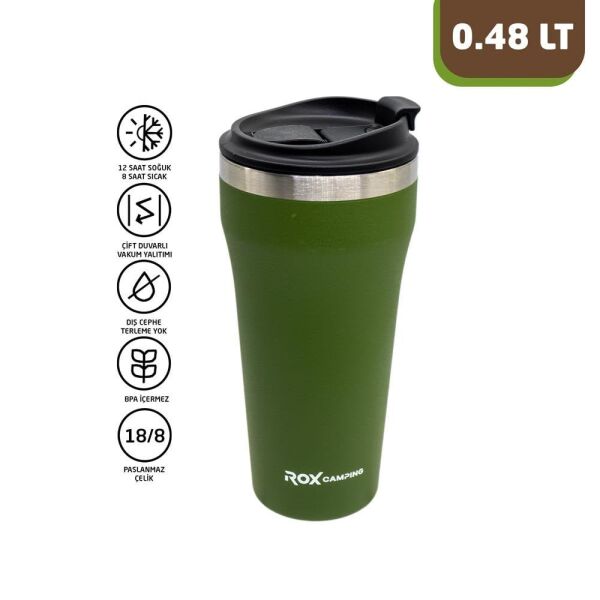 ROX Camping Termos 0.48 Litre - Yeşil (153CAMP0191)
