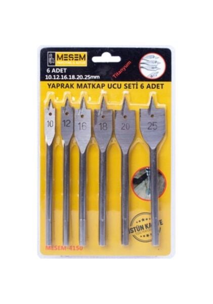 Meşem 4150- Yaprak Matkap Ucu 6'lı