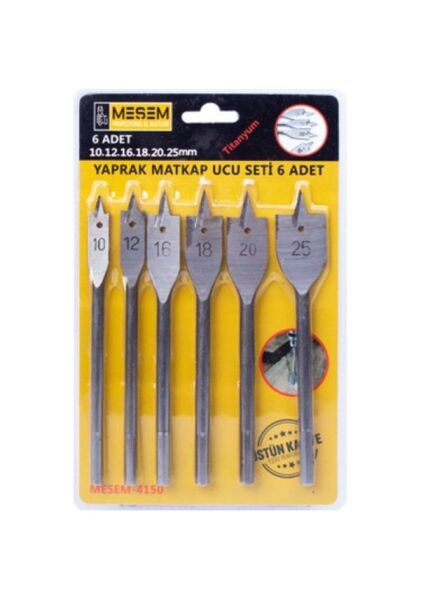 Meşem 4150- Yaprak Matkap Ucu 6'lı