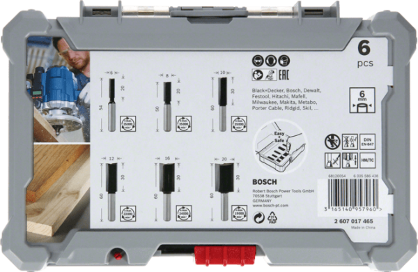 BOSCH 6 mm Saplı Profesyonel Ahşap Freze Bıçak Seti 6 Parça (2607017465)