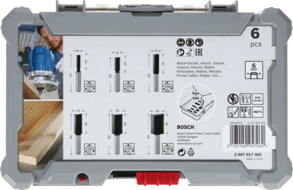 BOSCH 6 mm Saplı Profesyonel Ahşap Freze Bıçak Seti 6 Parça (2607017465)