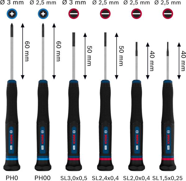 BOSCH PRO Saatçi Hassas Tornavida Seti 6 Parça