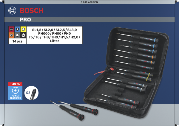 BOSCH PRO Saatçi Hassas Tornavida Seti 14 Parça