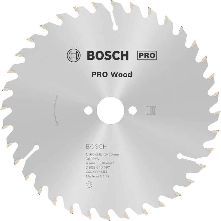 BOSCH 160x20x2,6/1,6 mm 24 Diş PRO Wood Ahşap Elmas Daire Testere Bıçağı