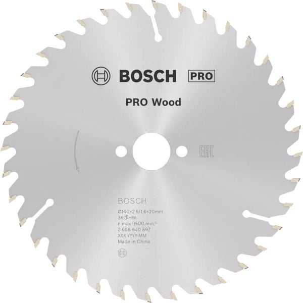 BOSCH 160x20x2,6/1,6 mm 24 Diş PRO Wood Ahşap Elmas Daire Testere Bıçağı