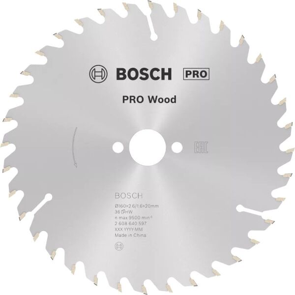 BOSCH 160x20x2,6/1,6 mm 24 Diş PRO Wood Ahşap Elmas Daire Testere Bıçağı