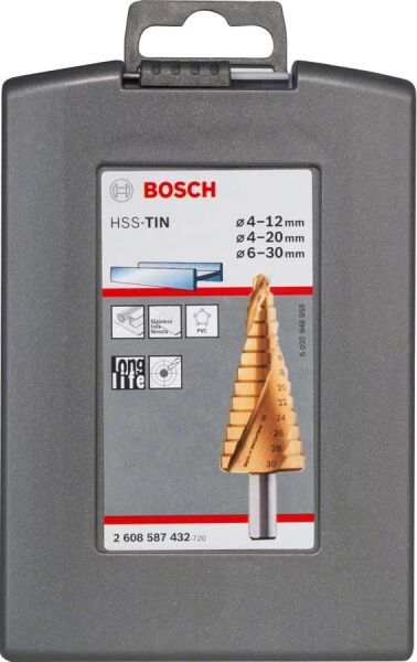 BOSCH 4-30 mm HSS-TiN Kademeli Matkap Ucu Seti 3 Parça (2608587432)