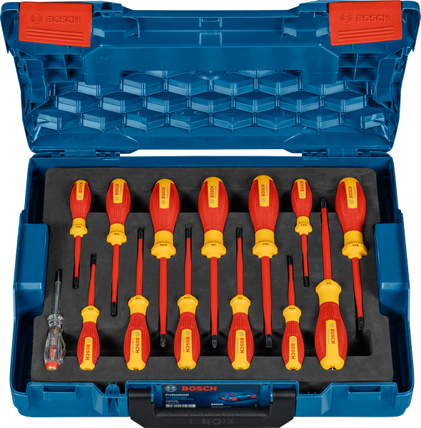 BOSCH Profesyonel İzoleli 1000 Volt 14 Parça Tornavida Seti (1600A02NF9)
