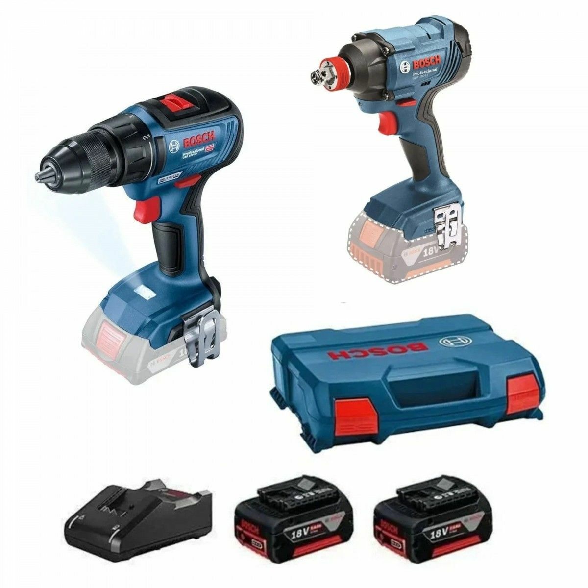 Bosch GSR 180-Li + GDX 180-Li 18V Akülü Vidalama Somun Sıkma Makinesi 2x5.0Ah - 0615990N3F