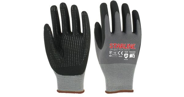 STARLİNE E-92 Nitril Köpük Ve Dot Eldiven 9 Numara
