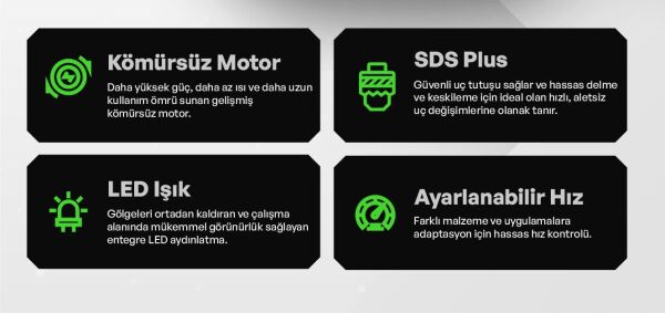 VOLTZ VZHD-20  20 Volt Akülü Kırıcı Delici 5.0 Ah Çift Akülü