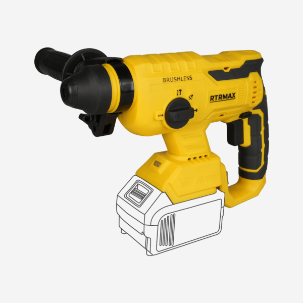 RTRMAX AKÜLÜ ELEKTROPNÖMATİK KIRICI DELİCİ KÖMÜRSÜZ 2.2J AKÜSÜZ X-LION - RTX2095B