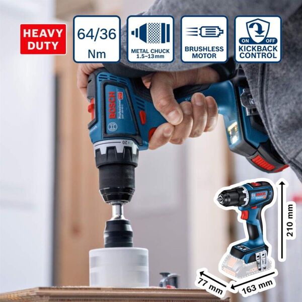 Bosch GSR 18V-90 C 18V Akülü Vidalama Makinesi 2x5 Ah - 06019K6006