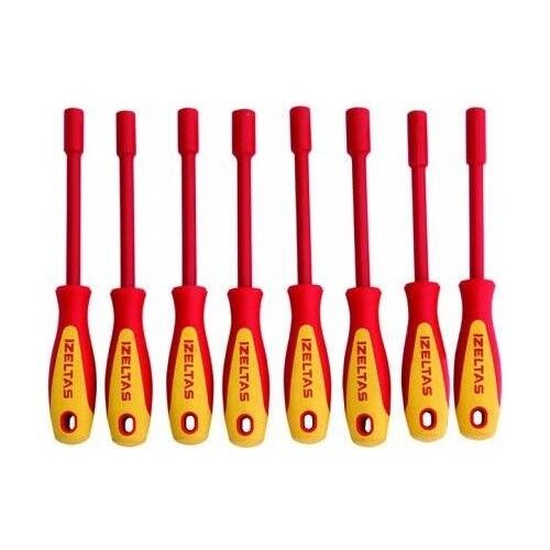 İzeltaş- 1000V Süngüsü İzoleli Lokma Uçlu Tornavida Seti 8 Parça