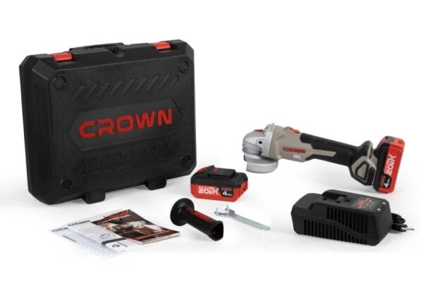 CROWN CT23001-115HX-4 BMC Akülü Avuç Taşlama 20 Volt 4 Amper Çift Akülü
