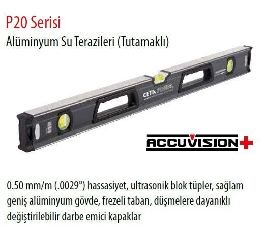 CETA ACCUVİSİON P20-060 Tutamaklı Su Terazisi 60 cm