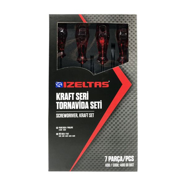 İzeltaş- Kraft Seri Tornavida Seti 7 Parça - 4100008107
