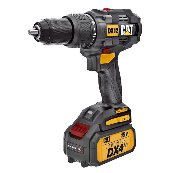 CAT DX12.2 18Volt/4.0Ah Li-ion Çift Akülü Kömürsüz Profesyonel Şarjlı Darbeli Matkap