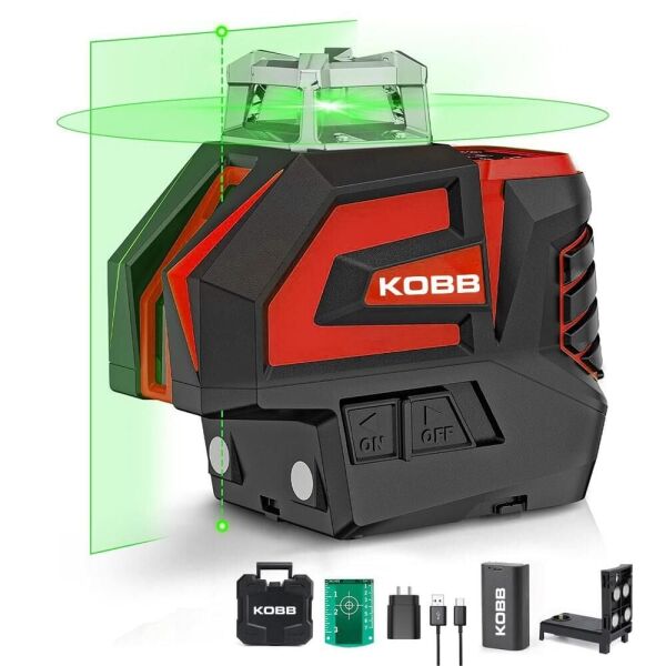 KOBB KBL32G Prefesyonel Li-On Yatay 360° Ve Dikey Otomatik Hizalamalı Yeşil Nokta Ve Şakül Ve Yeşil Çapraz Çizgi Lazer