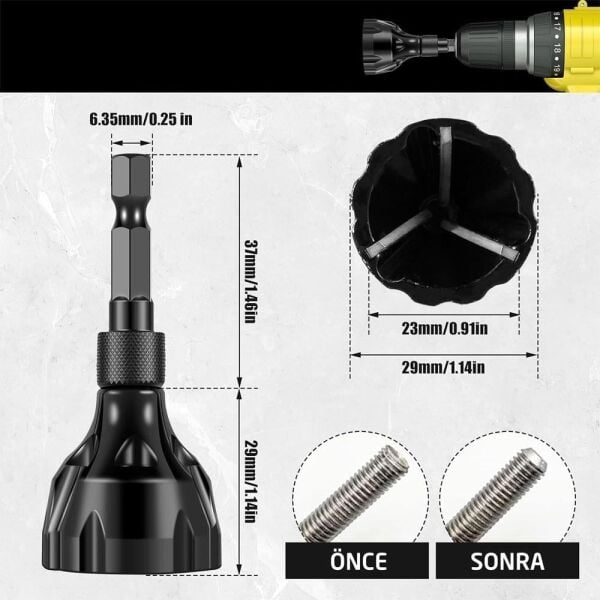 ROX WOOD Matkap İçin Bits Saplı Çapak Alma Aparatı 3-20 mm (153ROX1097)