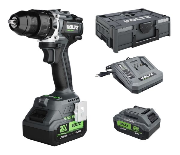VOLTZ VZDR-20I Kömürsüz Şarjlı Darbeli Matkap  20 Volt 5 Amper Çift Akülü