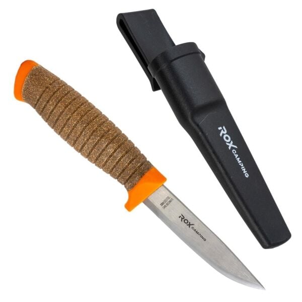 ROX CAMPING 0321 Busch Craft Plus Paslanmaz Çelik Kamp Bıçağı (Turuncu)