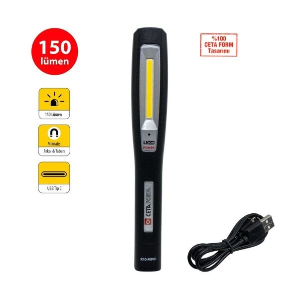 CETA R10-MINI1 Şarjlı Kalem Tip Mini Led El Feneri 150 Lümen