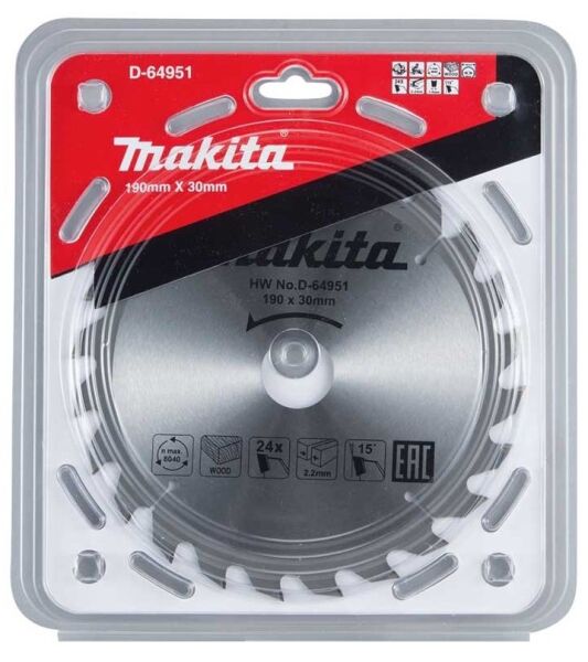 MAKİTA D-64951 Ahşap Elmas Uçlu Daire Testere Bıçağı 190 mm 24 Diş